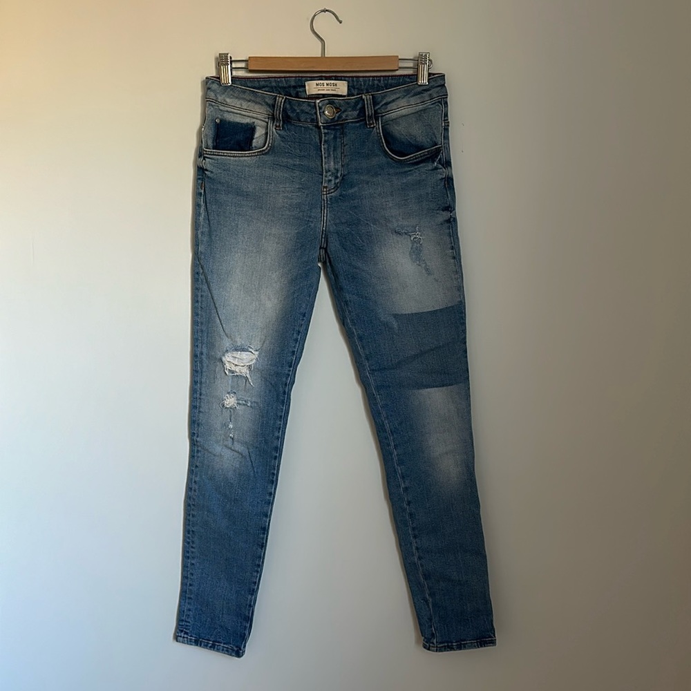 Mos Mosh Bradford Block Distressed Skinny Jeans Size 4 or 27 Unique Denim